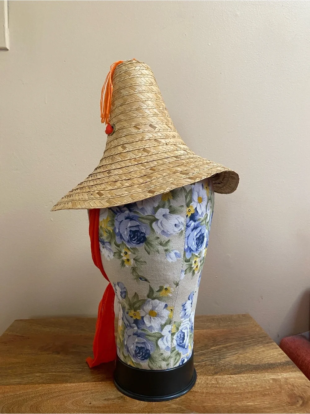 VTG Kitsch Straw Hat Ladies Face Palm Springs - Picture 6 of 9